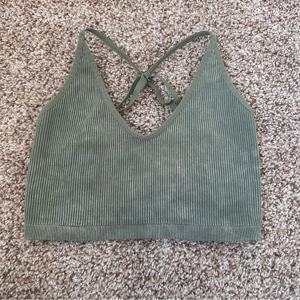 Aerie Green Ribbed Women's Top